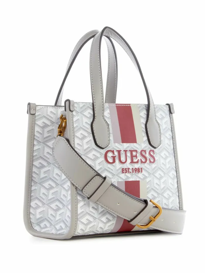 Women GUESS Silvana Mini Totes Steel Handbags Women GUESS Silvana Mini Totes Steel Handbags