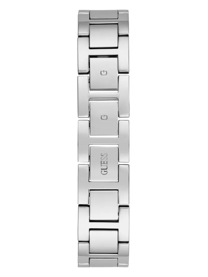 Women GUESS SilverTone Crystal Triangle Analog Watch Silver Watches