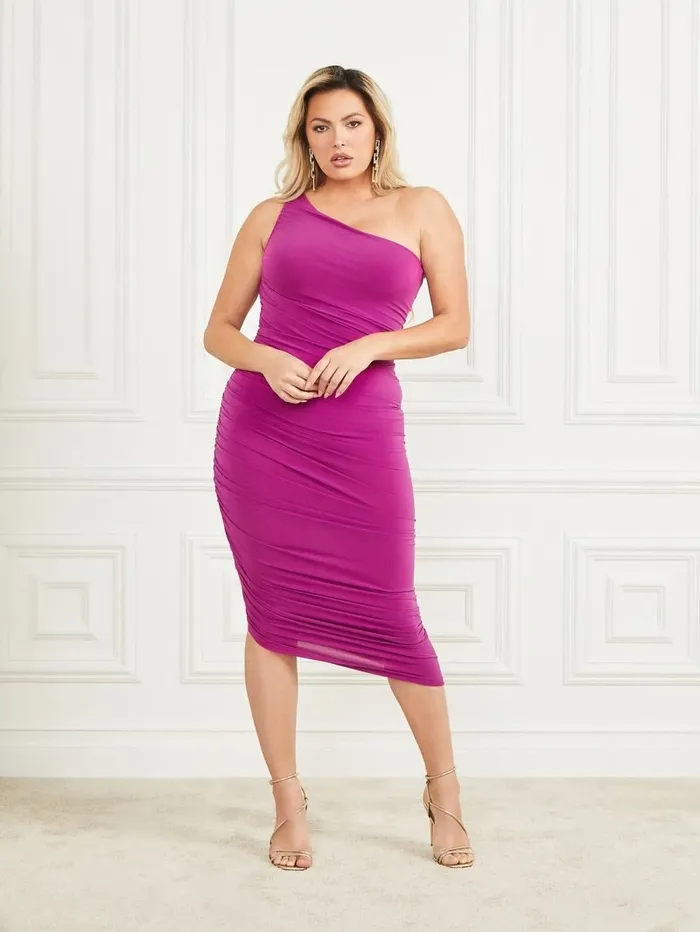 Women GUESS Sunset Dress Violet Flower Dresses and Jumpsuits