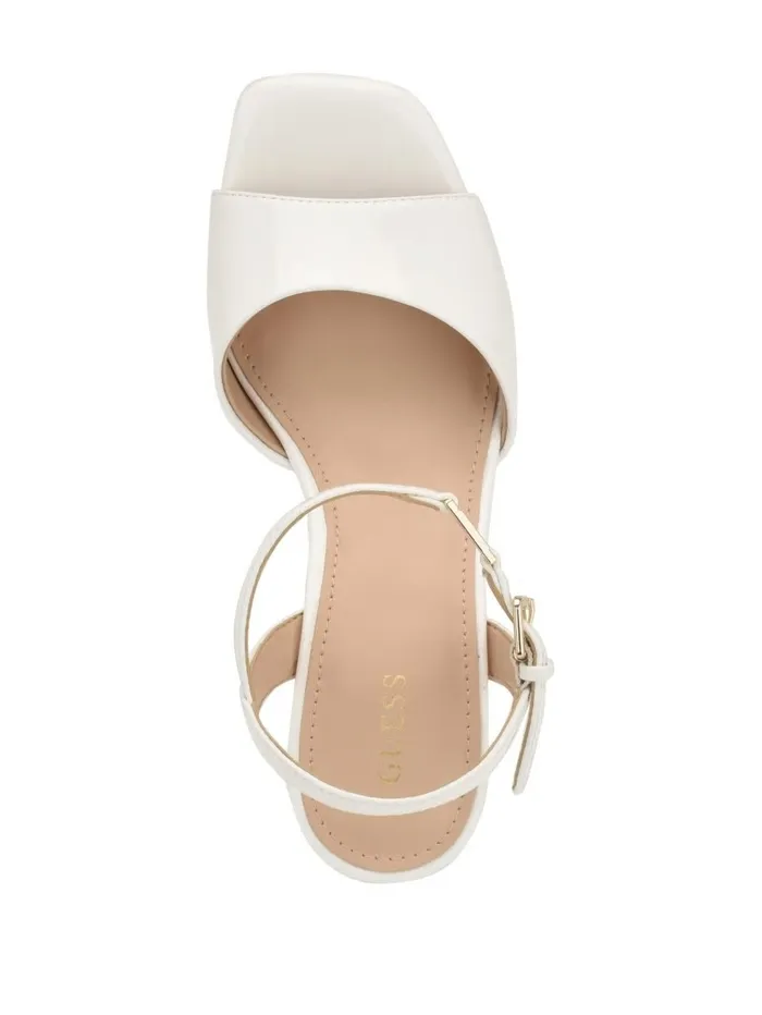 Women GUESS Zione Patent Wedges Wht Floral Heels Women GUESS Zione Patent Wedges Wht Floral Heels