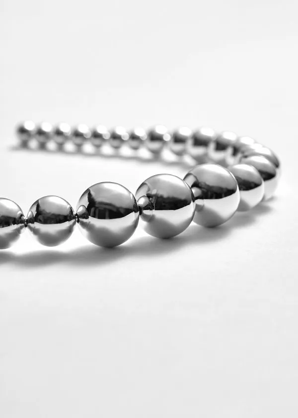 Women Hair Accessories and Other Stories Beaded Alice Band Silver