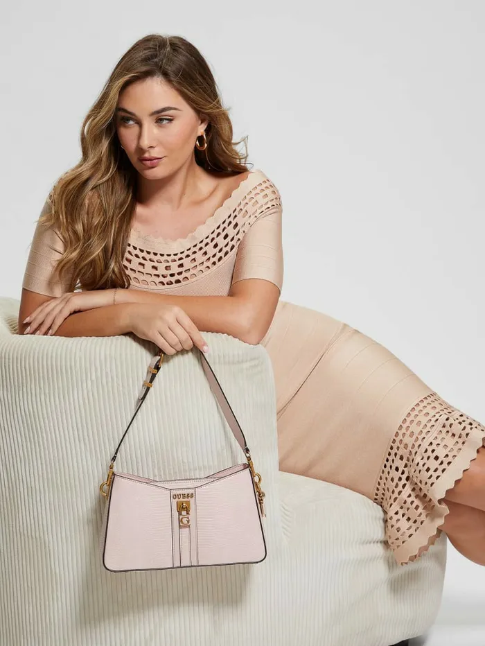 Women Handbags GUESS Ginevra Elite Shoulder Bag Light Rose