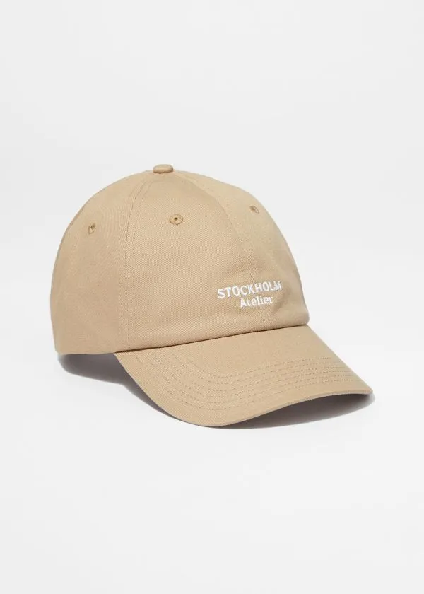 Women Headwear and Other Stories Embroidered Baseball Cap Beige