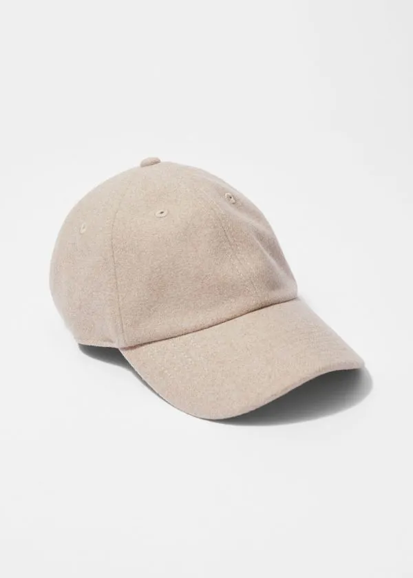 Women Headwear and Other Stories Felt Baseball Cap Beige