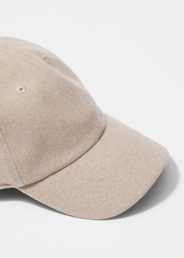 Women Headwear and Other Stories Felt Baseball Cap Beige Women Headwear and Other Stories Felt Baseball Cap Beige