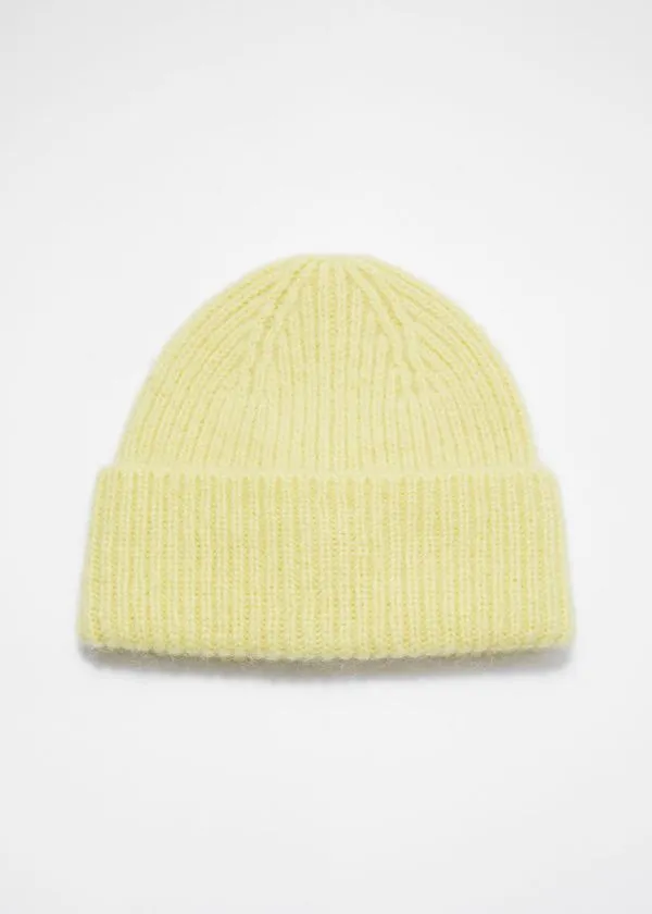 Women Headwear and Other Stories Wool Blend Beanie Lemon