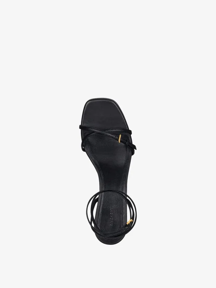 Women Heels Givenchy G Cube Sandals In Leather Black