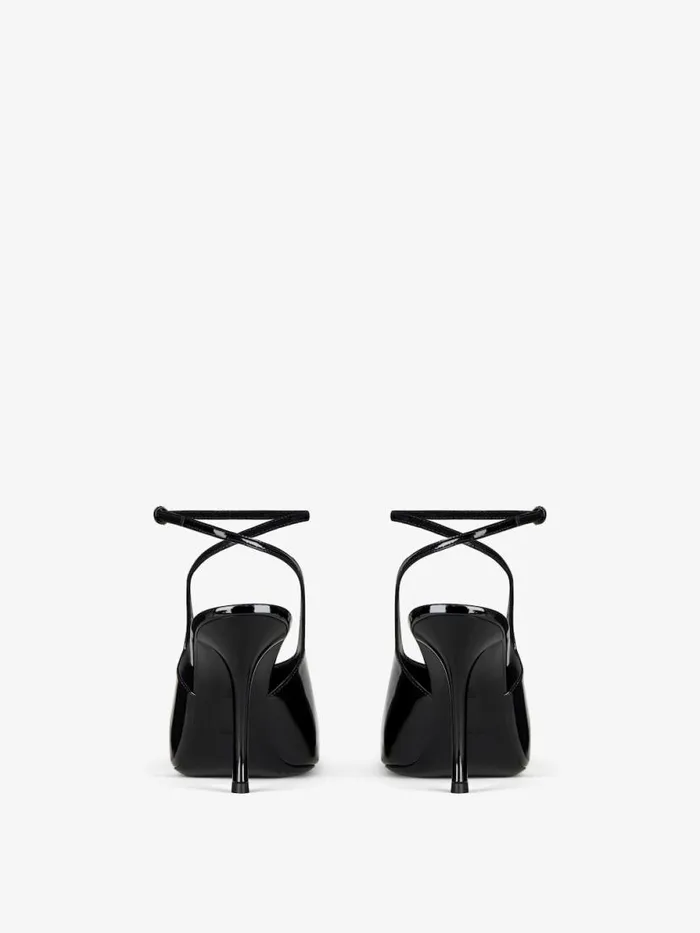 Women Heels Givenchy Show Slingbacks In Patent Leather Black
