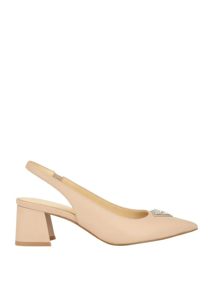 Women Heels GUESS Zanda Slingback Block Heels Taupe Women Heels GUESS Zanda Slingback Block Heels Taupe