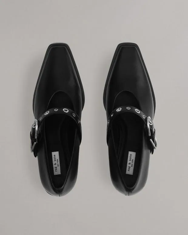 Women Heels rag and bone Joni Mary Jane Shoes Black