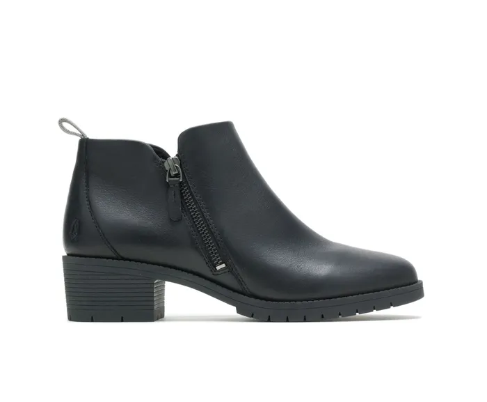Women Hush Puppies Hadley Side Zip Boot Black Leather Boots
