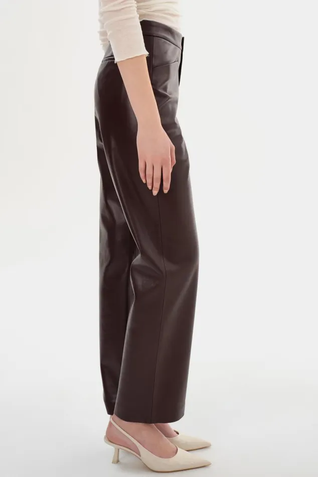 Women IMANI Recycled Leather Trousers Mahogany LAMARQUE Pants and Shorts Women IMANI Recycled Leather Trousers Mahogany LAMARQUE Pants and Shorts