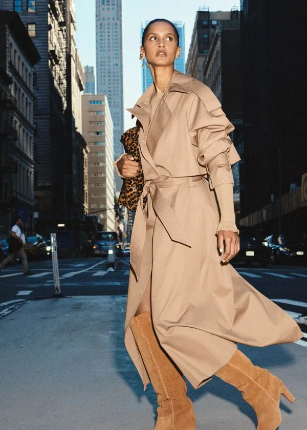 Women Jackets and Coats and Other Stories Belted Trench Coat Beige