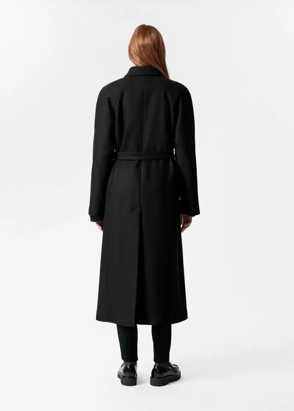 Women Jackets and Coats and Other Stories Belted Wool Coat Black