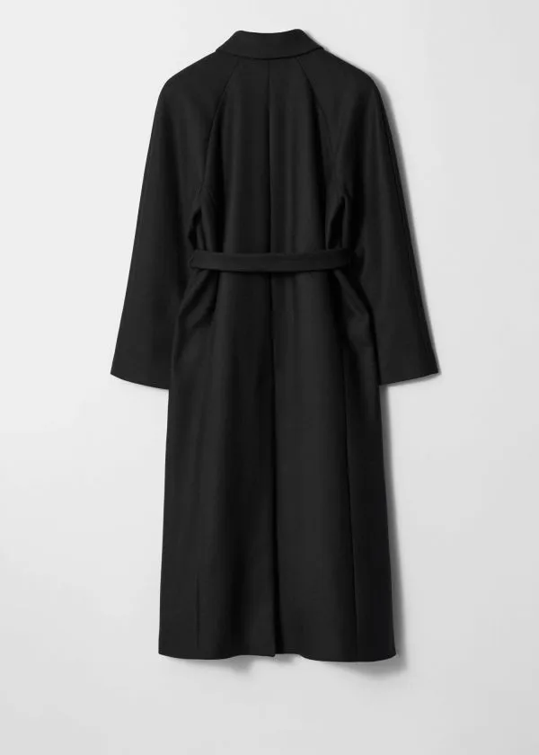 Women Jackets and Coats and Other Stories Belted Wool Coat Black