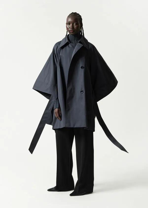 Women Jackets and Coats and Other Stories Oversized Trenchcoat Cape Navy