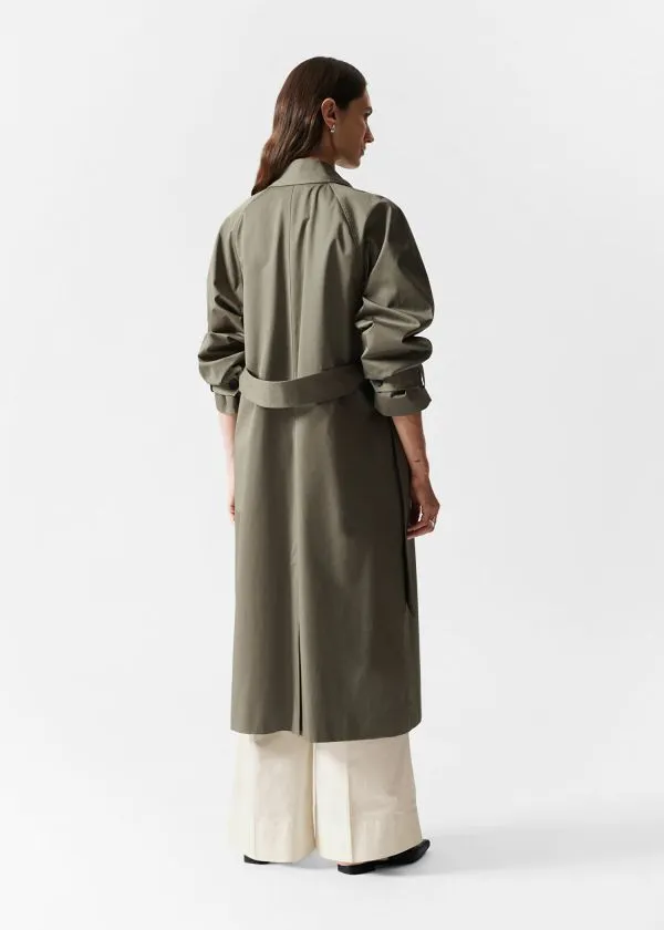 Women Jackets and Coats and Other Stories SingleBreasted Trench Coat Khaki