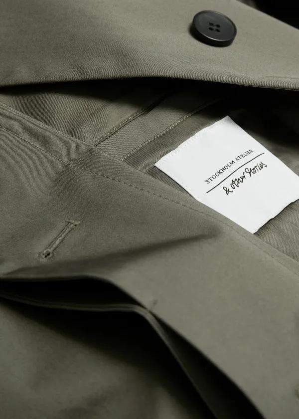 Women Jackets and Coats and Other Stories SingleBreasted Trench Coat Khaki