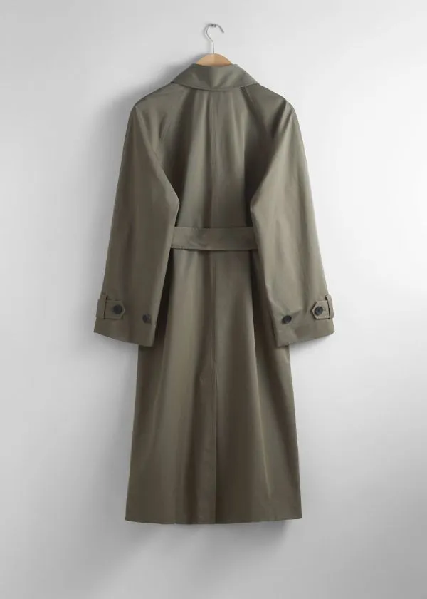 Women Jackets and Coats and Other Stories SingleBreasted Trench Coat Khaki