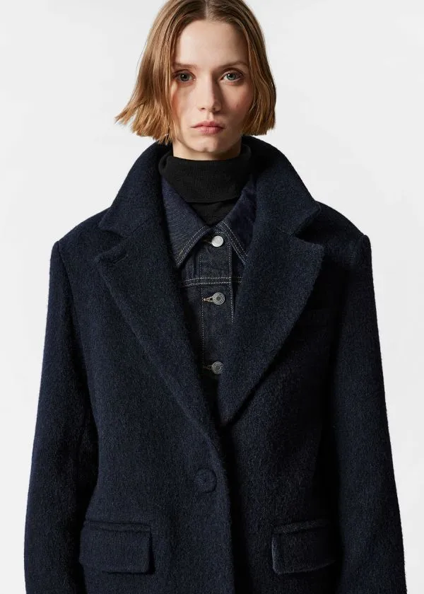 Women Jackets and Coats and Other Stories SingleBreasted Wool Blazer Navy Blue