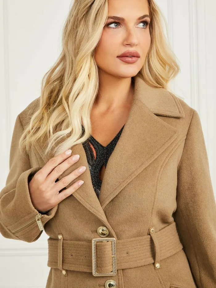 Women Jackets and Coats GUESS Alice WoolBlend Coat Macchiato Multi