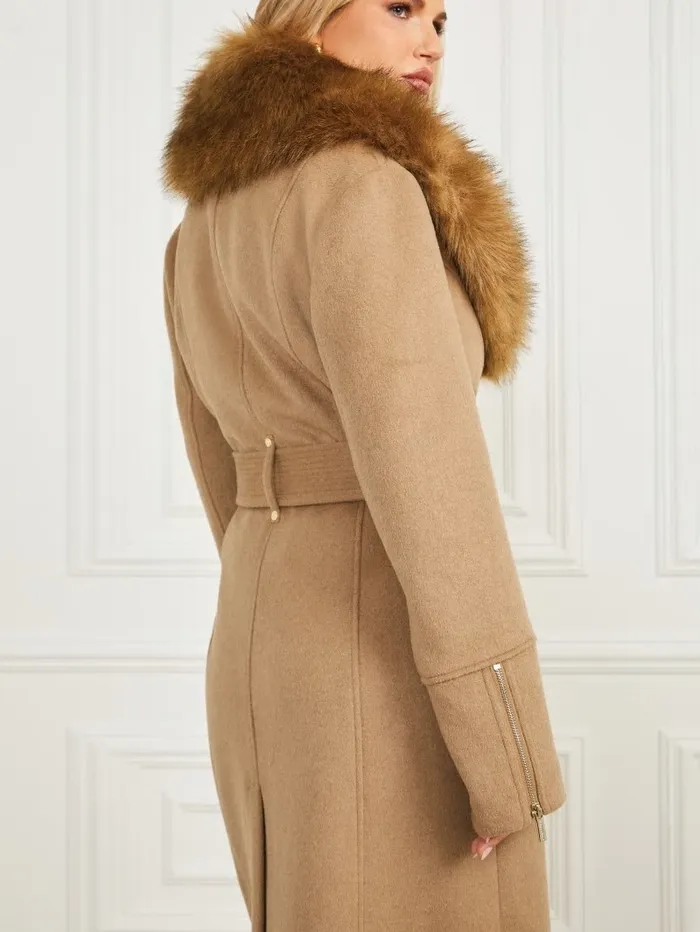 Women Jackets and Coats GUESS Alice WoolBlend Coat Macchiato Multi