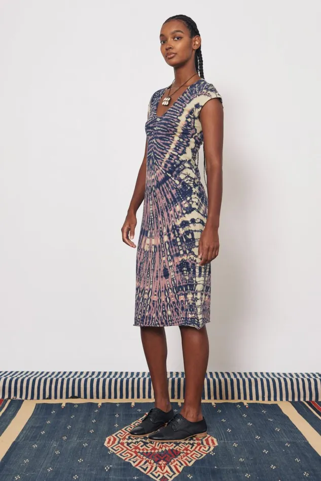 Women Jasper And Navy Zanzibar Midi Dress Raquel Allegra Dresses