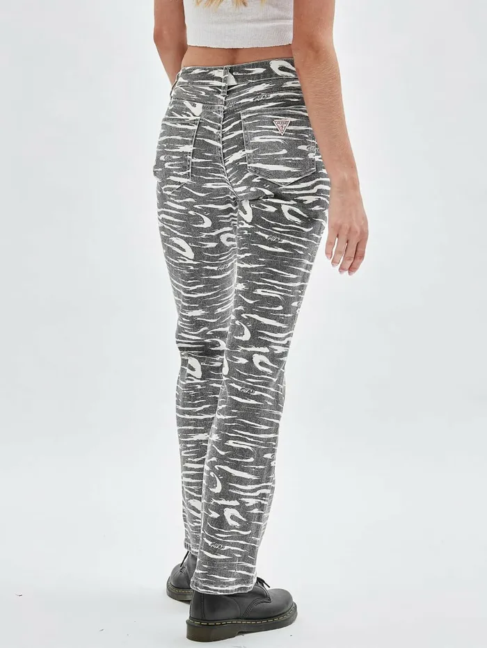 Women Jeans and Denim GUESS GUESS Originals Zebra Bootcut Jeans Jet Black Multi Women Jeans and Denim GUESS GUESS Originals Zebra Bootcut Jeans Jet Black Multi