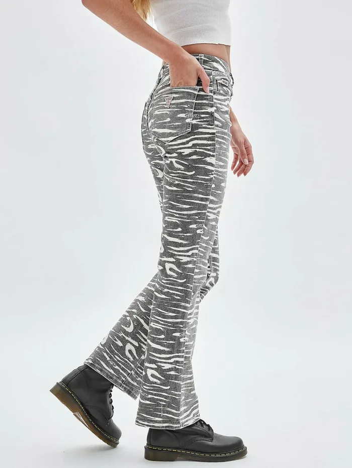 Women Jeans and Denim GUESS GUESS Originals Zebra Bootcut Jeans Jet Black Multi Women Jeans and Denim GUESS GUESS Originals Zebra Bootcut Jeans Jet Black Multi