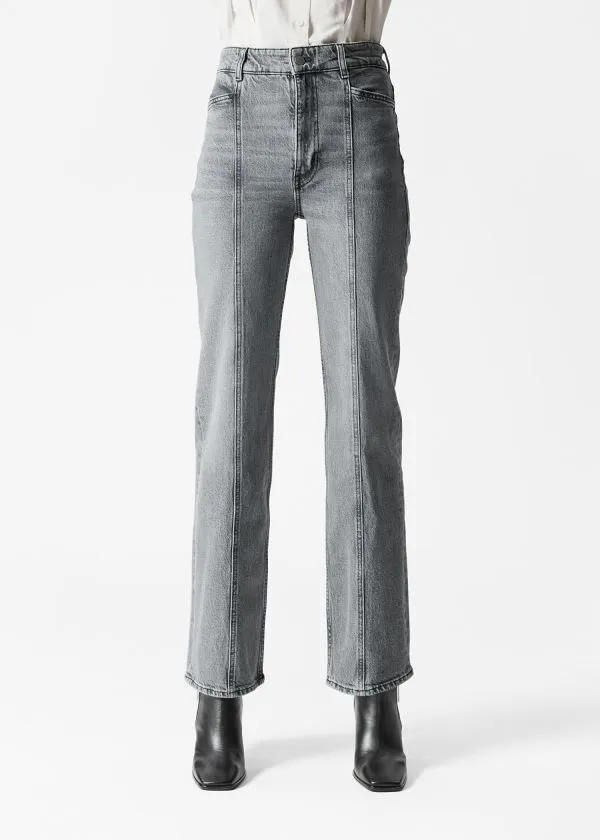Women Jeans and Other Stories HighWaist StraightLeg Jeans Grey
