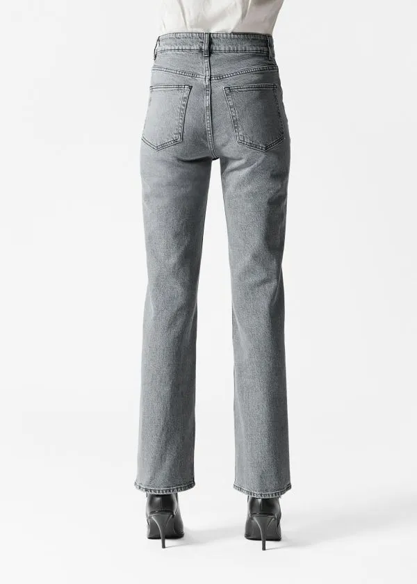 Women Jeans and Other Stories HighWaist StraightLeg Jeans Grey