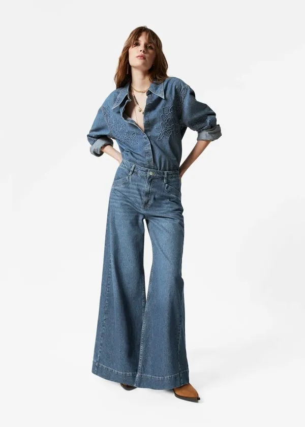 Women Jeans and Other Stories Long WideLeg Jeans Medium Blue