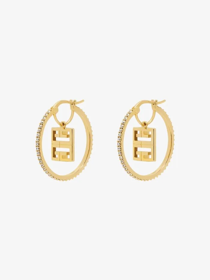 Women Jewelry Givenchy 4G Earrings In Metal With Crystals Golden Yellow Women Jewelry Givenchy 4G Earrings In Metal With Crystals Golden Yellow