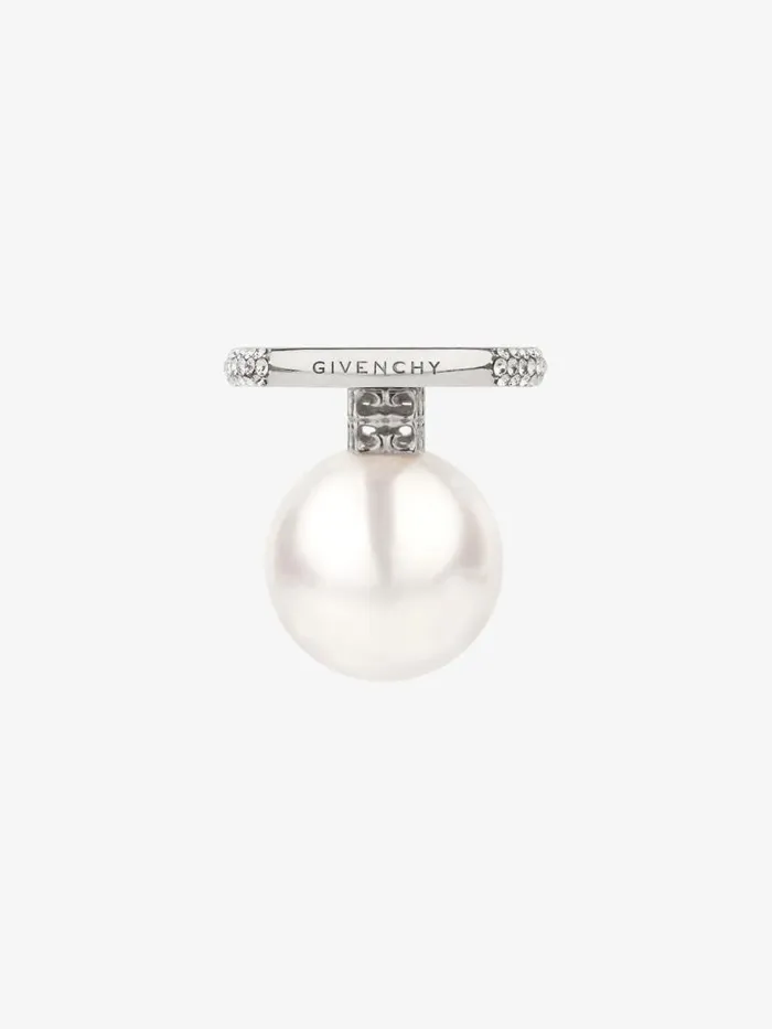 Women Jewelry Givenchy Pearl Ring In Metal With Crystals Whitesilvery Women Jewelry Givenchy Pearl Ring In Metal With Crystals Whitesilvery