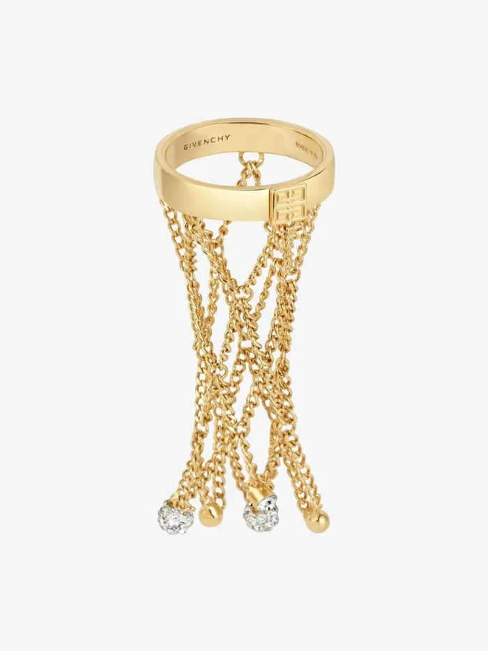 Women Jewelry Givenchy Pearling Ring In Metal With Pearls And Crystals Golden Yellow Women Jewelry Givenchy Pearling Ring In Metal With Pearls And Crystals Golden Yellow