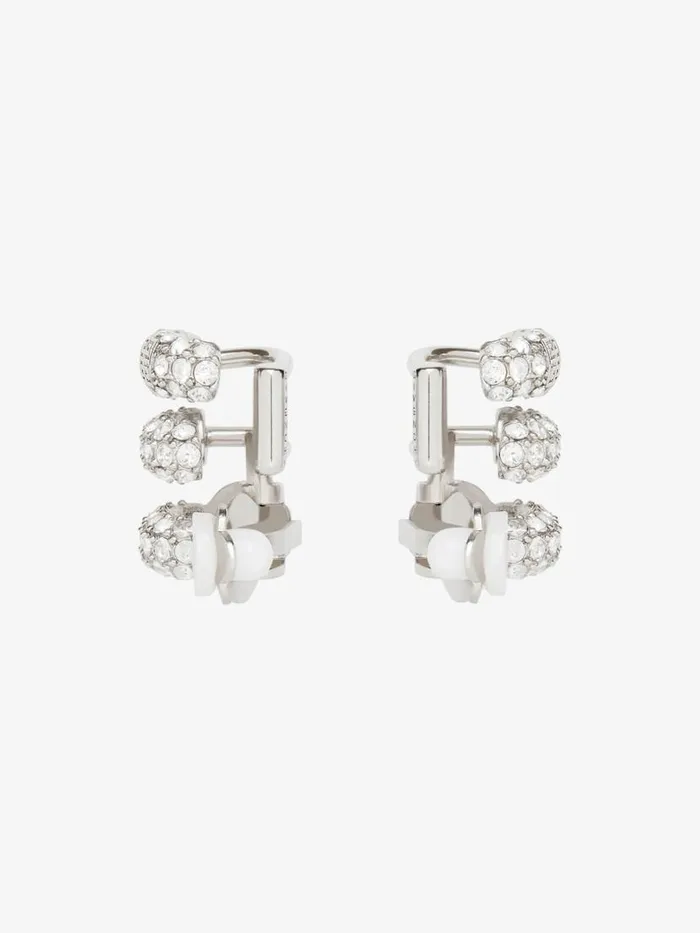 Women Jewelry Givenchy Stitch Clip Earrings In Metal With Crystals Silvery Women Jewelry Givenchy Stitch Clip Earrings In Metal With Crystals Silvery