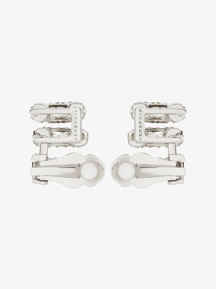 Women Jewelry Givenchy Stitch Clip Earrings In Metal With Crystals Silvery Women Jewelry Givenchy Stitch Clip Earrings In Metal With Crystals Silvery