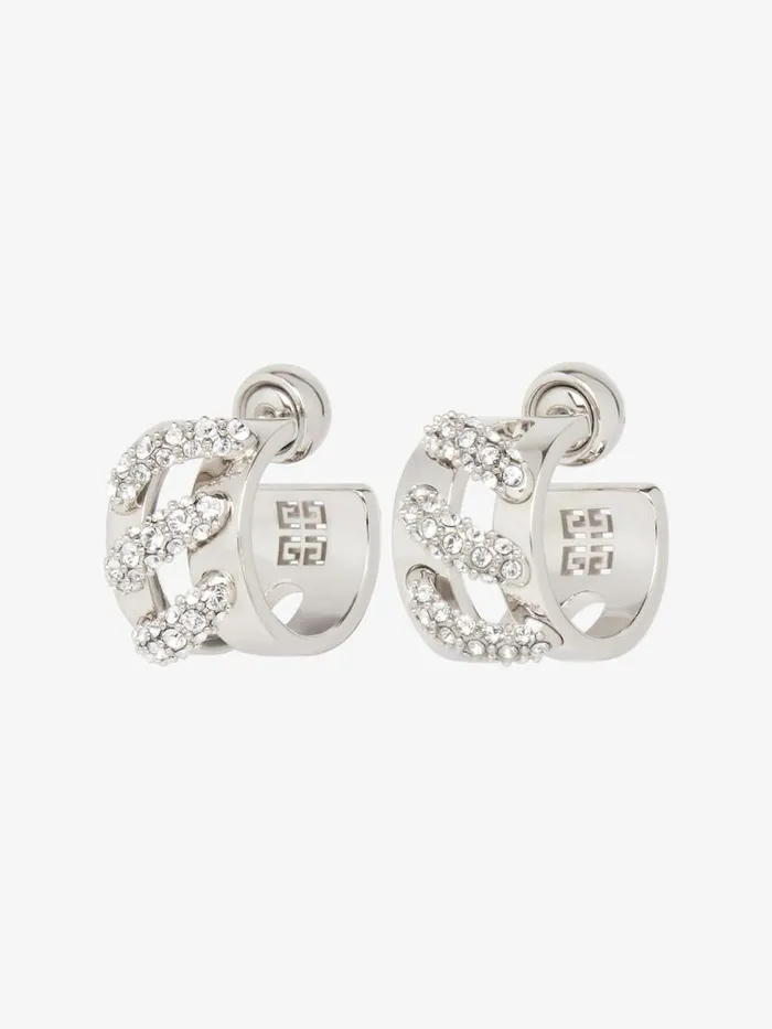 Women Jewelry Givenchy Stitch Earrings In Metal With Crystals Silvery Women Jewelry Givenchy Stitch Earrings In Metal With Crystals Silvery