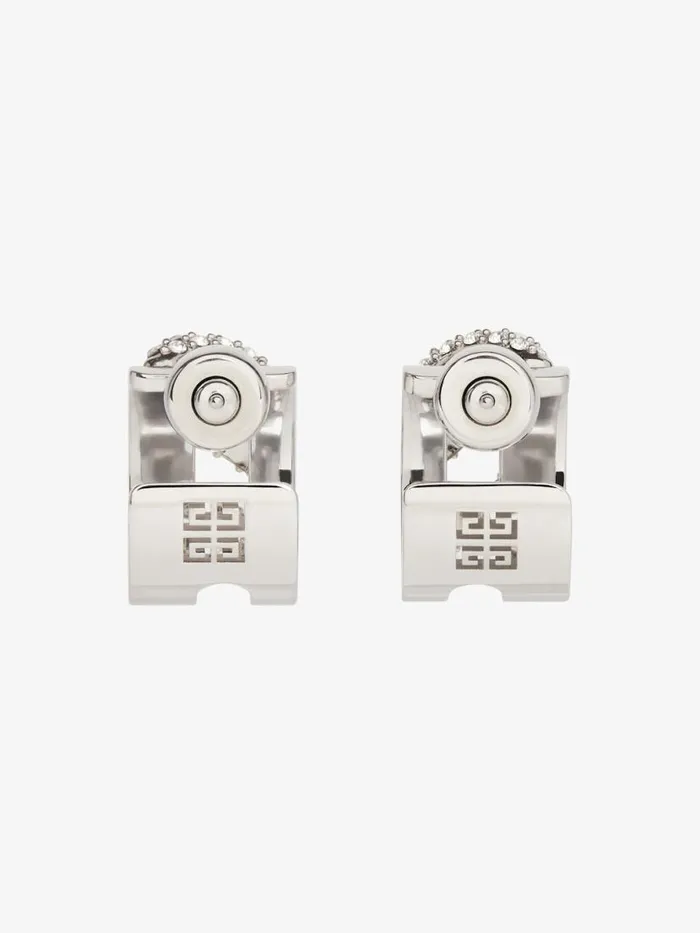 Women Jewelry Givenchy Stitch Earrings In Metal With Crystals Silvery Women Jewelry Givenchy Stitch Earrings In Metal With Crystals Silvery