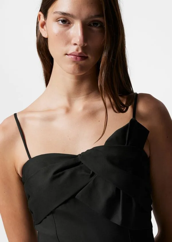 Women Jumpsuits and Other Stories BowDetail BarrelLeg Jumpsuit Black