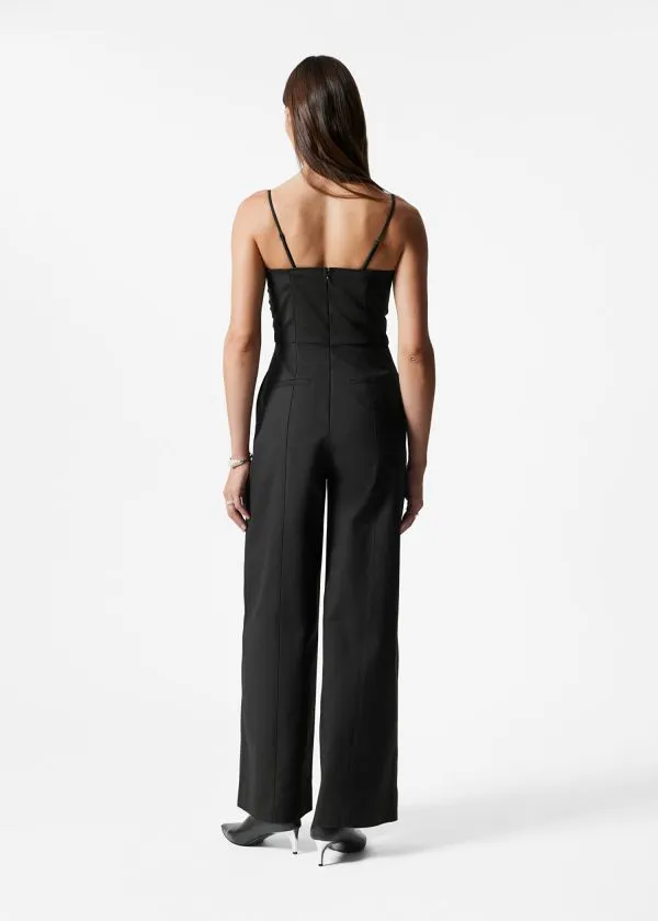 Women Jumpsuits and Other Stories BowDetail BarrelLeg Jumpsuit Black