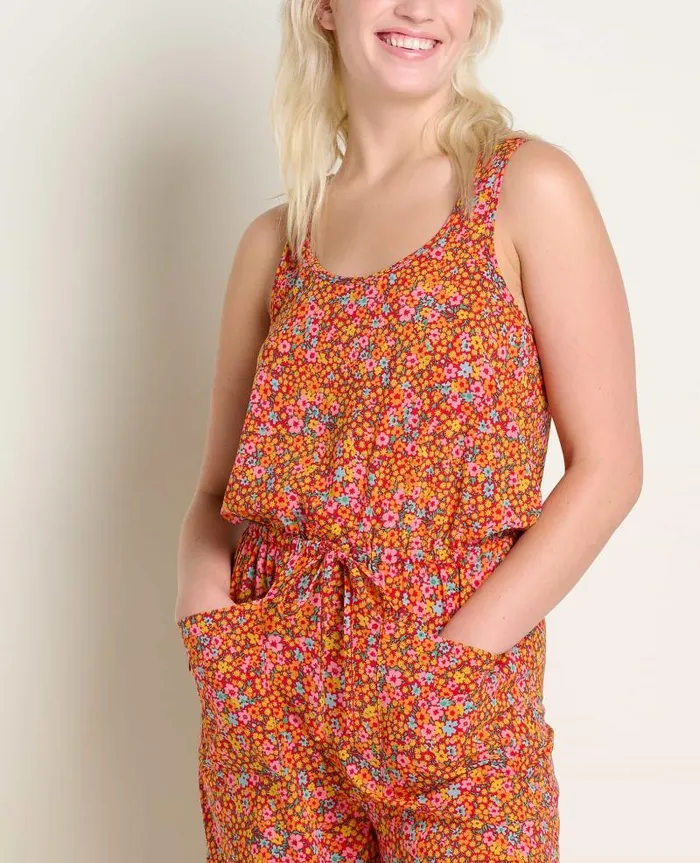 Women Jumpsuits and Overalls Toad and Co Sunkissed Livvy Jumpsuit Taffy Micro Floral Print