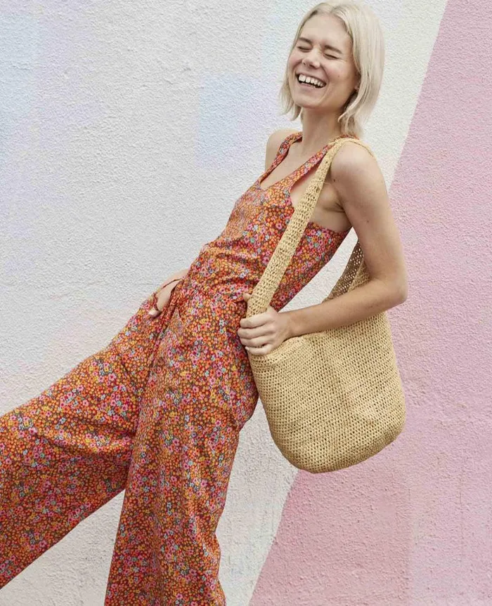Women Jumpsuits and Overalls Toad and Co Sunkissed Livvy Jumpsuit Taffy Micro Floral Print