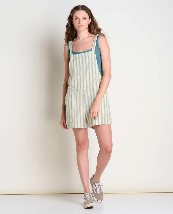 Women Jumpsuits and Overalls Toad and Co Taj Hemp Shorterall Barley Stripe