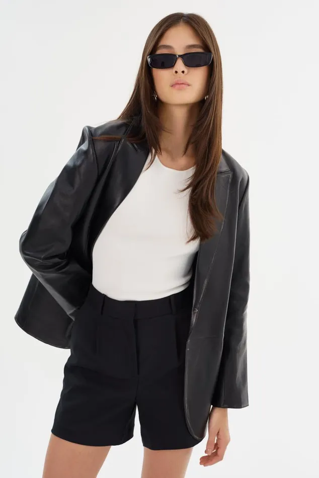 Women KARRIN Distressed Leather Blazer Distressed Black LAMARQUE Leather Jackets Women KARRIN Distressed Leather Blazer Distressed Black LAMARQUE Leather Jackets