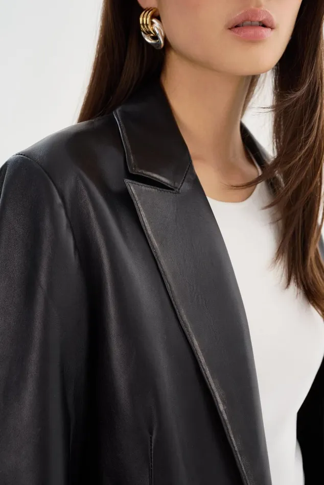 Women KARRIN Distressed Leather Blazer Distressed Black LAMARQUE Leather Jackets Women KARRIN Distressed Leather Blazer Distressed Black LAMARQUE Leather Jackets