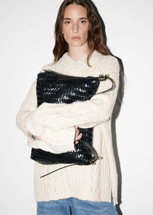 Women Knitwear and Other Stories CableKnit VNeck Jumper Ecru