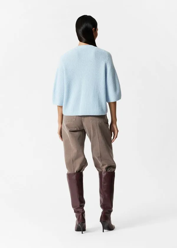 Women Knitwear and Other Stories Merino RibKnit Cardigan Light Blue