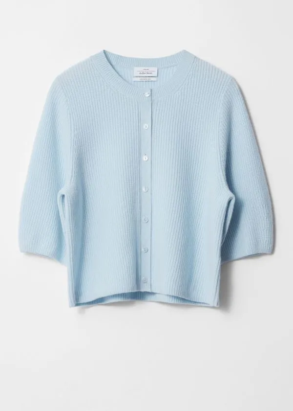 Women Knitwear and Other Stories Merino RibKnit Cardigan Light Blue
