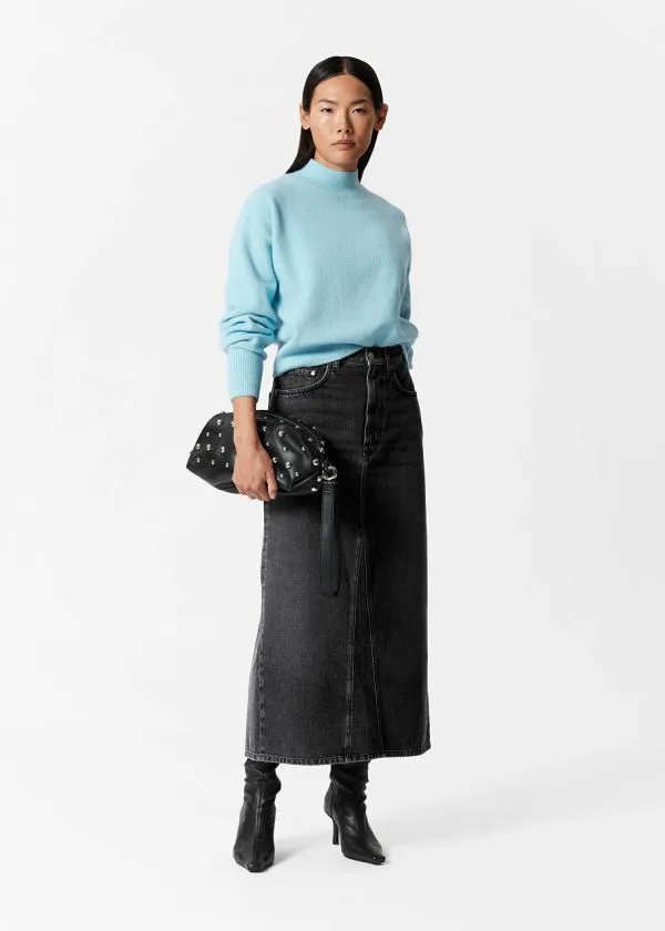 Women Knitwear and Other Stories MockNeck Sweater Blue